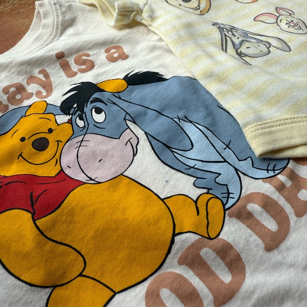Disney Kids White T-Shirt with Winnie the Pooh and Eeyore